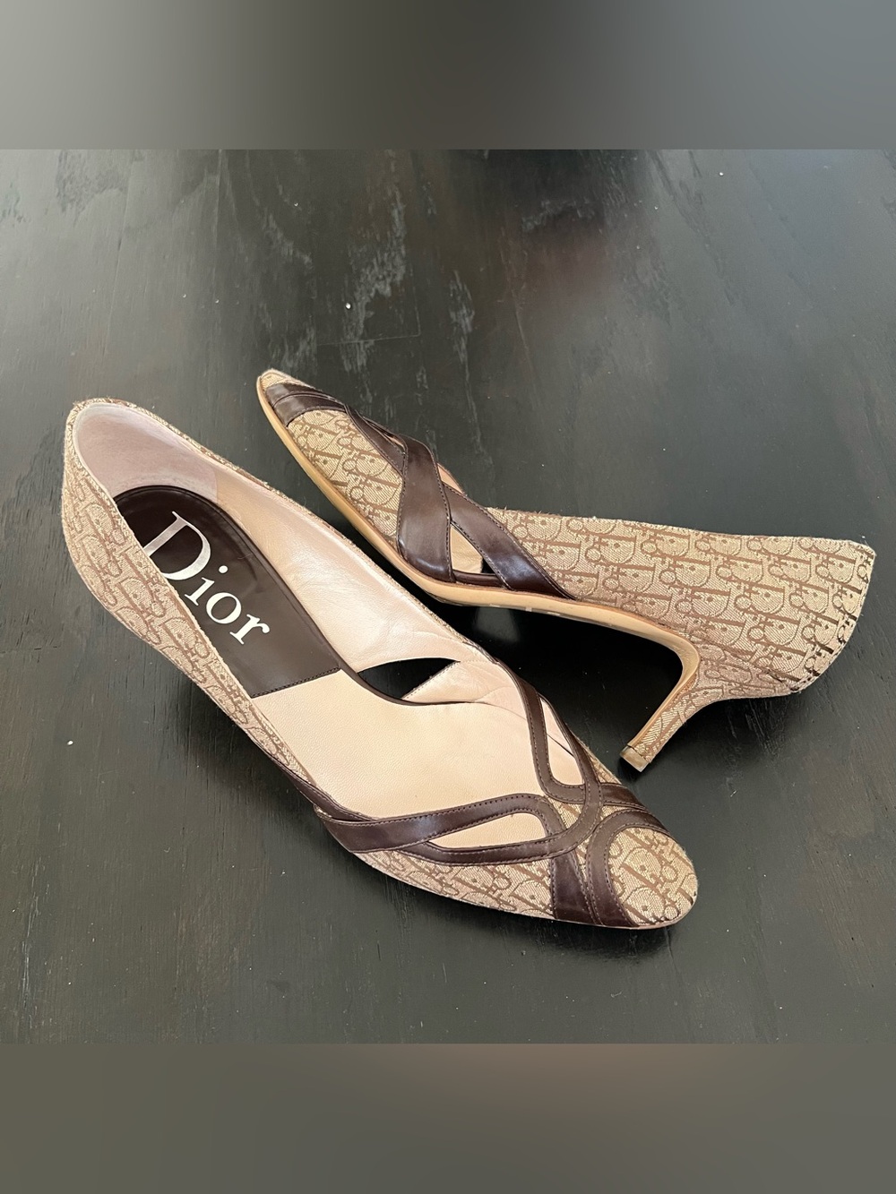 🖤EUC🖤 CHRISTIAN DIOR Strappy Escarpin Kitten Heels - Picture 2 of 13